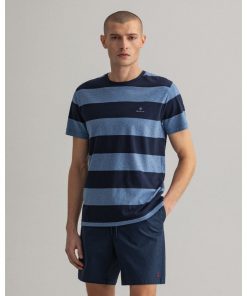 Gant Barstripe T-shirt Denim Blue Melange