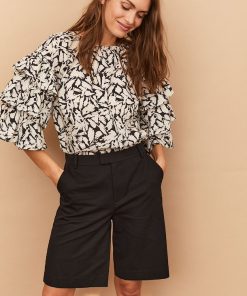 Part Two Jamia Blouse Black Scratch Print