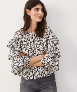 Part Two Jamia Blouse Black Scratch Print