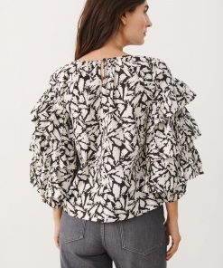 Part Two Jamia Blouse Black Scratch Print
