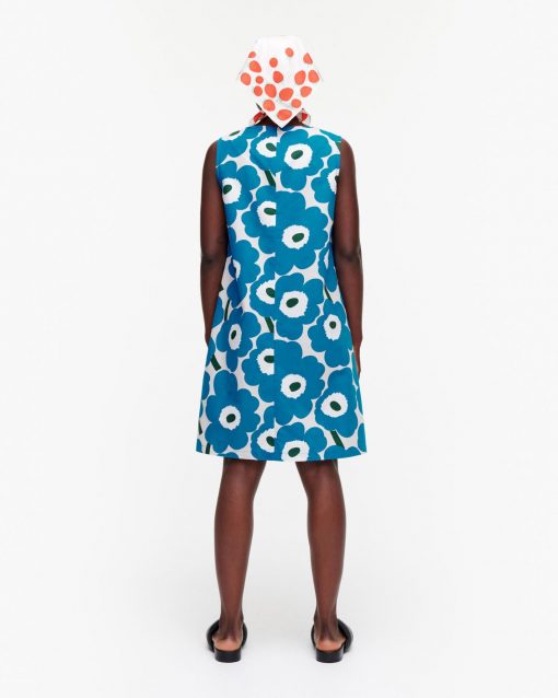 Marimekko Laineet Pieni Unikko Dress Blue