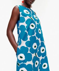 Marimekko Laineet Pieni Unikko Dress Blue