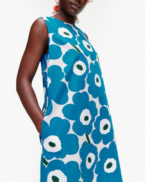 Marimekko Laineet Pieni Unikko Dress Blue