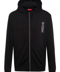 Hugo Boss Deerio Zip Up Hoodie Black