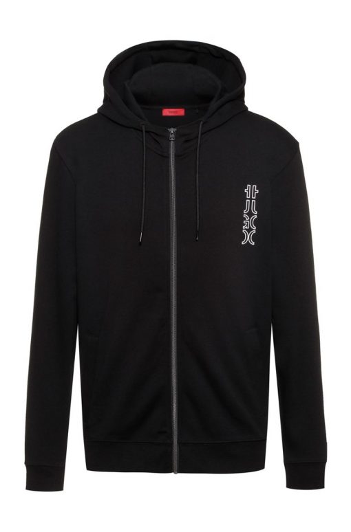 Hugo Boss Deerio Zip Up Hoodie Black