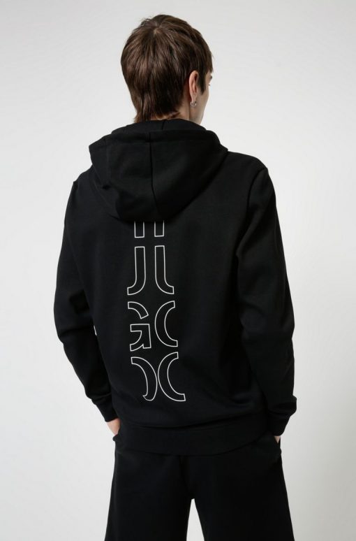 Hugo Boss Deerio Zip Up Hoodie Black