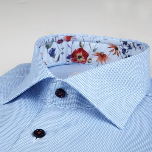 Stenströms Fitted Body Short Sleeve Shirt Light Blue