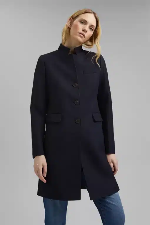 Esprit Pique Coat Navy