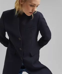 Esprit Pique Coat Navy