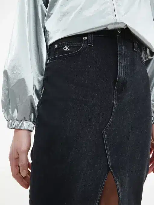 Calvin Klein High Rise Midi Skirt Dark Denim