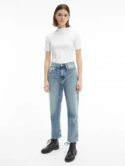 Calvin Klein High Rise Straight Ankle Jeans Denim Light