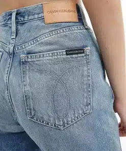 Calvin Klein High Rise Straight Ankle Jeans Denim Light