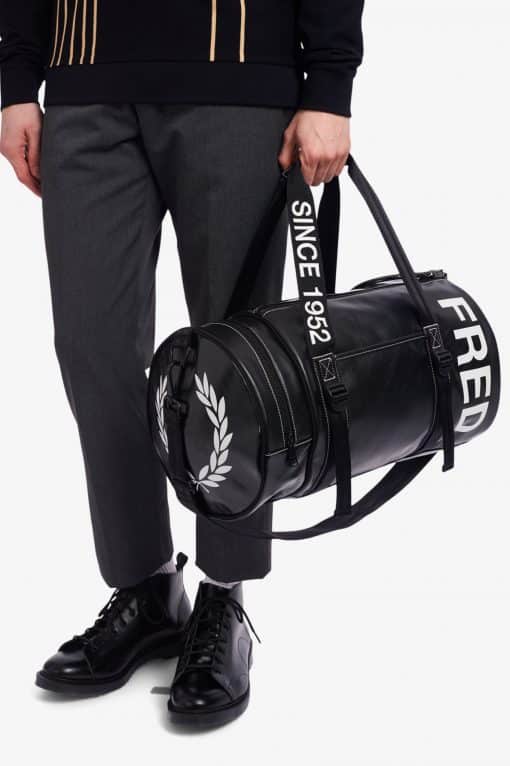 Fred Perry Laurel Wreath Barrel Bag Black