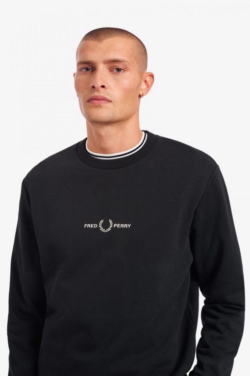 Fred Perry Embroidered Sweatshirt Black