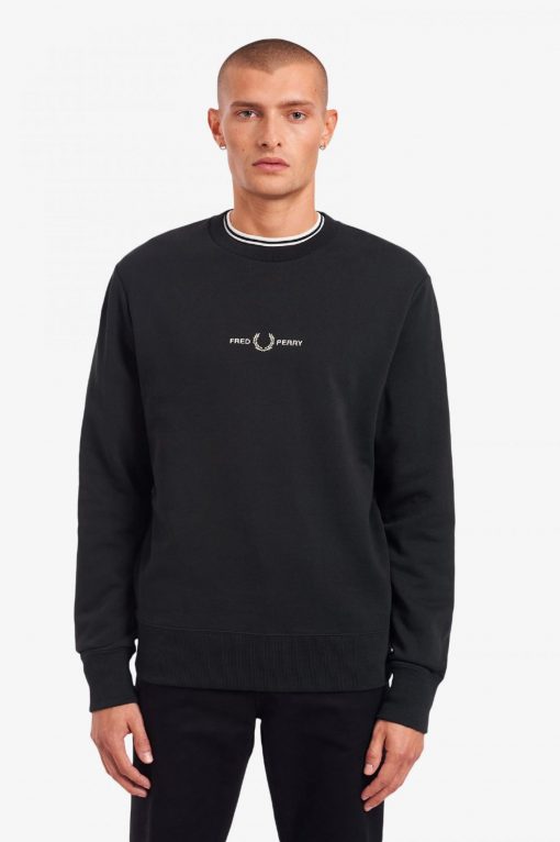 Fred Perry Embroidered Sweatshirt Black