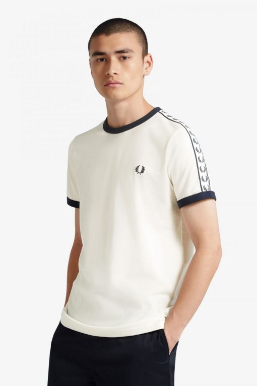 Fred Perry Taped Ringer T-Shirt Snow White