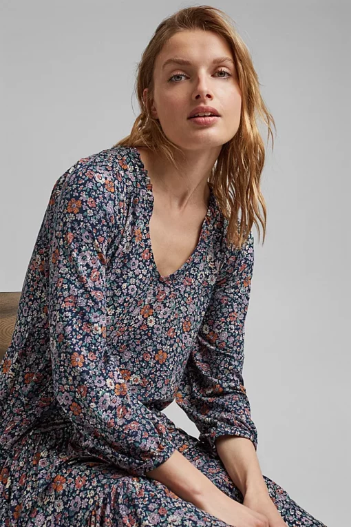 Esprit LENZING™ ECOVERO™ Dress Navy