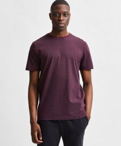 Selected Homme Norman Stripe T-shirt Winetasting