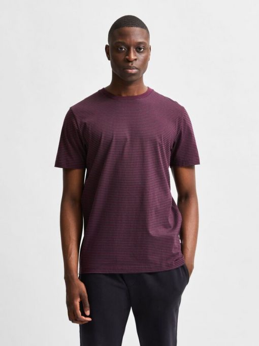 Selected Homme Norman Stripe T-shirt Winetasting