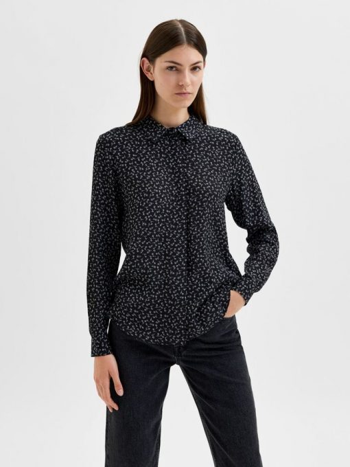 Selected Femme Ella-Odette Shirt Black