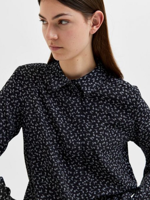 Selected Femme Ella-Odette Shirt Black