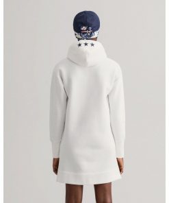 Gant Woman Retro Shield Hoodie Dress Eggshell
