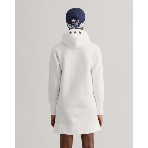 Gant Woman Retro Shield Hoodie Dress Eggshell