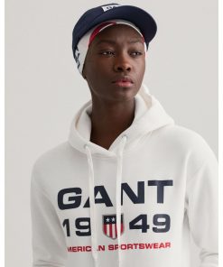 Gant Woman Retro Shield Hoodie Dress Eggshell