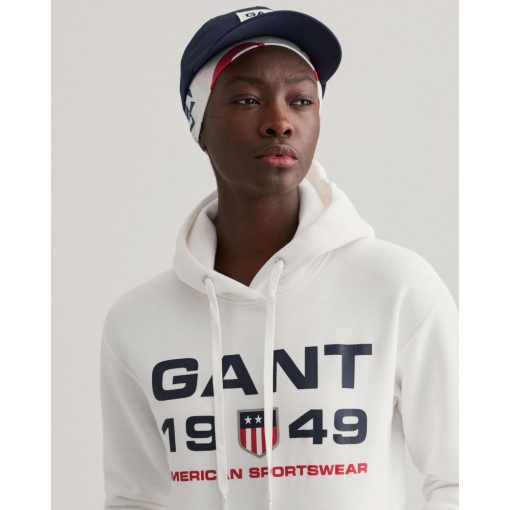 Gant Woman Retro Shield Hoodie Dress Eggshell