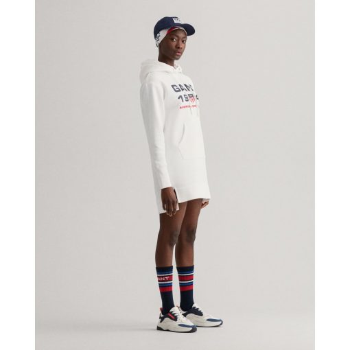 Gant Woman Retro Shield Hoodie Dress Eggshell