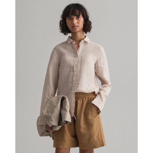 Gant Woman Linen Shirt Dry Sand