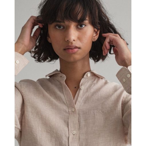 Gant Woman Linen Shirt Dry Sand