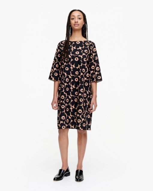 Marimekko Ilmaan Mini Unikko Dress Brown