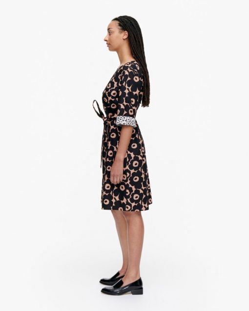 Marimekko Ilmaan Mini Unikko Dress Brown