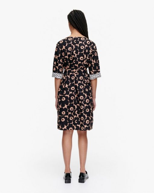Marimekko Ilmaan Mini Unikko Dress Brown