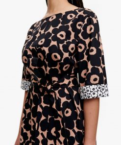 Marimekko Ilmaan Mini Unikko Dress Brown