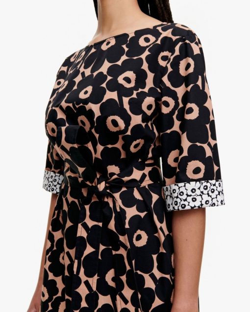 Marimekko Ilmaan Mini Unikko Dress Brown
