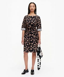 Marimekko Ilmaan Mini Unikko Dress Brown