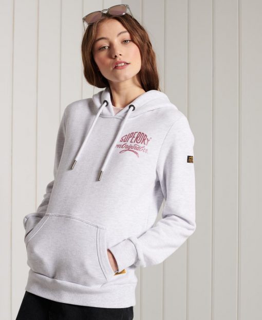 Superdry Glitter Sparkle Hoodie Ice Marl