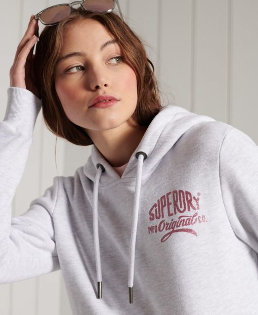 Superdry Glitter Sparkle Hoodie Ice Marl
