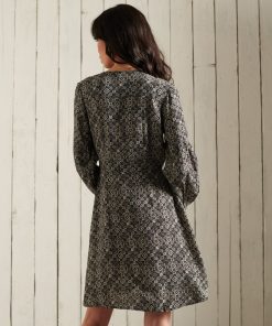 Superdry Bohemian Wrap Dress Black Print