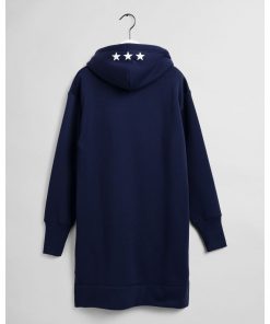 Gant Woman Retro Shield Hoodie Dress Classic Blue