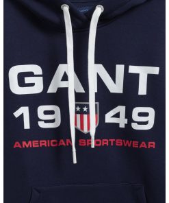 Gant Woman Retro Shield Hoodie Dress Classic Blue