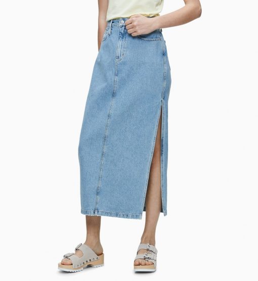 Calvin Klein Maxi Skirt Light Blue