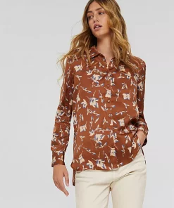 Esprit Satin Blouse Terracotta