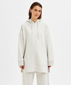 Selected Femme Liesel Oversized Sweat Hoodie Sand