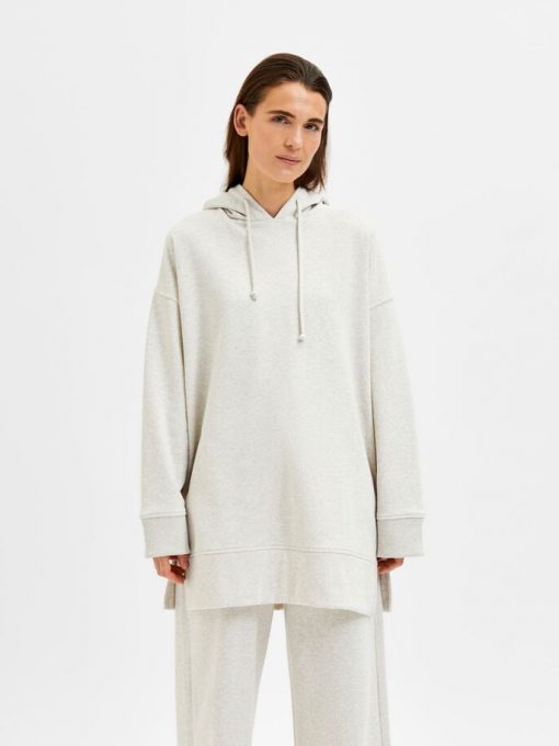 Selected Femme Liesel Oversized Sweat Hoodie Sand