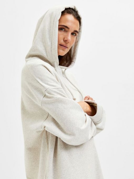 Selected Femme Liesel Oversized Sweat Hoodie Sand