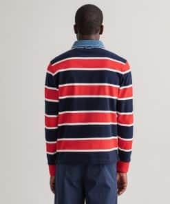 Gant Denim Collar Rugger Ls Shirt Bright Red