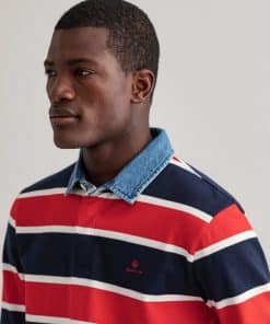Gant Denim Collar Rugger Ls Shirt Bright Red
